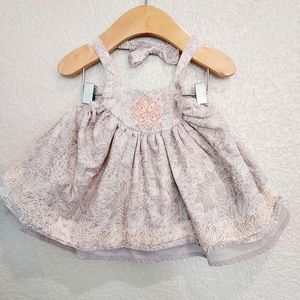 🔴3/$20 Piper & Posie Beige Summer Dress Size 18 Months